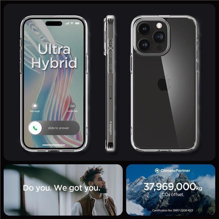 Etui Spigen Crystal Hybrid Magsafe iPhone 15 Pro Czarny