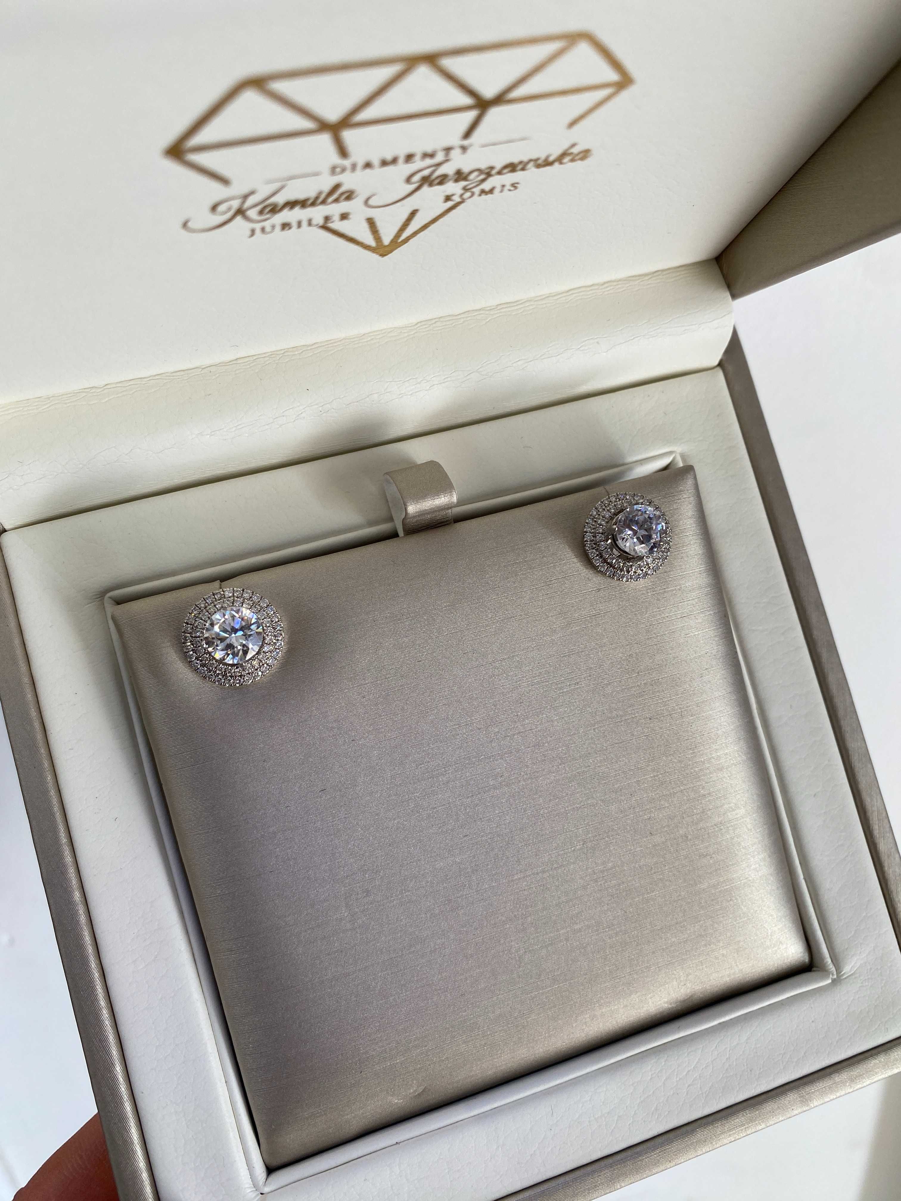 Kolczyki HALO z diamentami 2.52 CT VVS1/H Certyfikat IGI