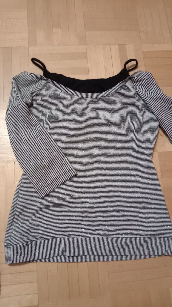 Koszulka damska elegancka z srebrna nitka rozmiar XS/S