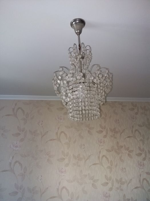 Хрустальная чехословацкая люстра 1989 года, 1 лампа