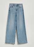 Spodnie jeansy jasne szeroka nogawka H&M rozm.S