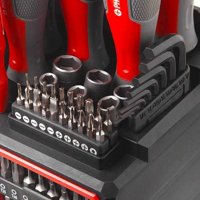 Набор отверток с комплектом насадок INTERTOOL VT-3372 (114 ед, Cr-V)