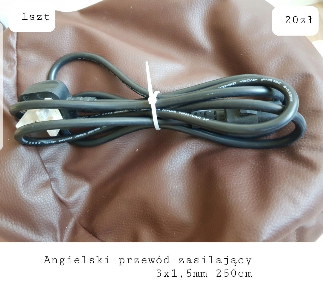 Angielski kabel przewód zasilający