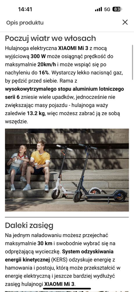 Hulajnoga elektryczna Xiaomi mi 3