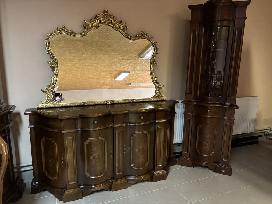 Włoski Stylowy Zestaw Komoda 175 cm witryna Narożna Włoskie Meble Styl