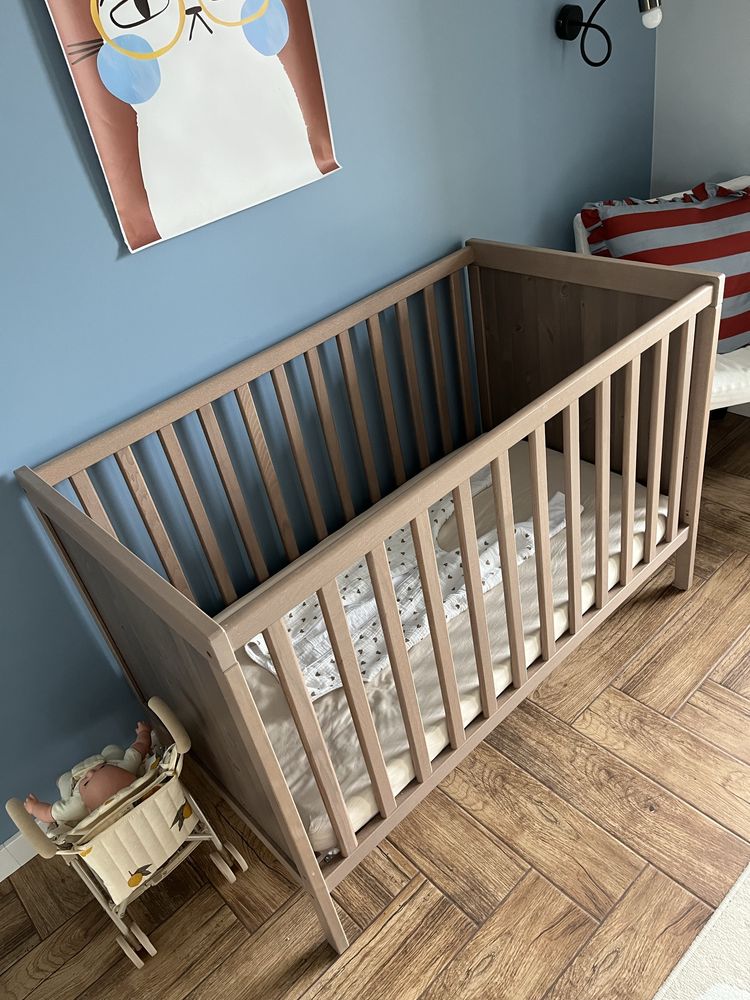 Łóżeczko niemowlęce dziecięce Ikea 120x60 drewno vintage brown unikat