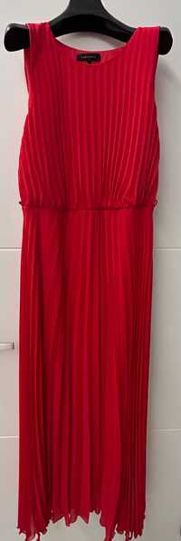 Vestido plissado vermelho