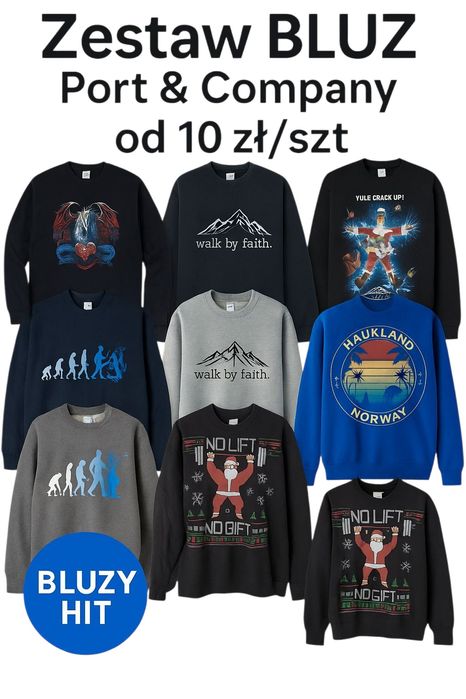 Zestaw bluz Port & Company – modne wzory, hurtowo