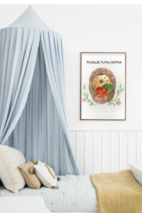 Plakat do pokoju dziecięcego, akwarela, ręcznie mal.50/70 cm Jeżyk