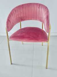 2 krzesła glamour róż welurowe