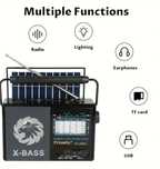 Rádio AM/FM/SW a pilhas e baterias com lanterna led