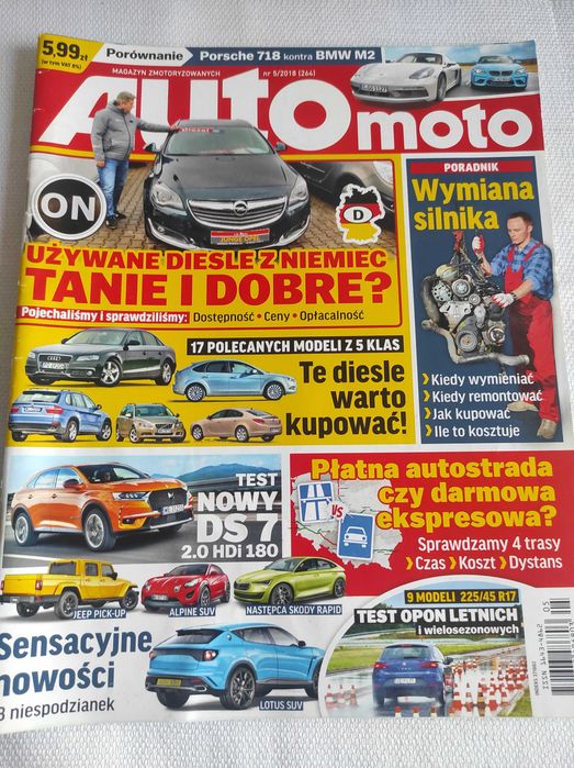 Czasopismo Auto Moto WYSZUKAJ POJAZD 5/2018 Levante RS5 Stelvio Altima