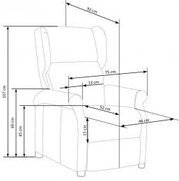 Fotel rozkładany wypoczynkowy AGUSTIN 2
