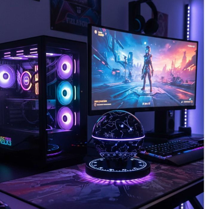 Lampa Nocna LED RGB Z efektem gwiazd – DO POKOJU DZIECKA I GRACZA