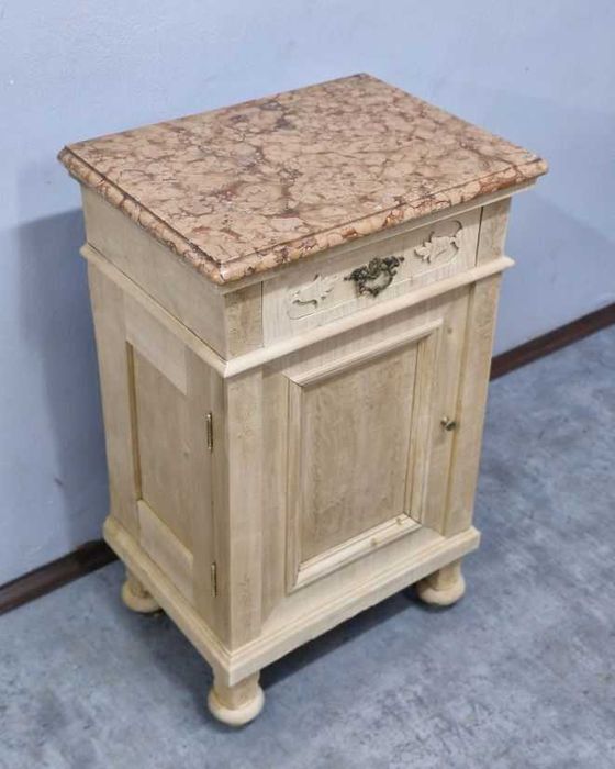 Dębowa Szafka Secesyjna z Kamiennym Blatem AntykiMarki.pl