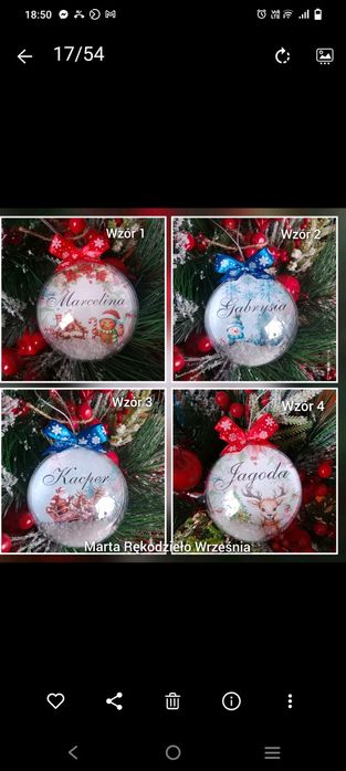 Bombka akrylowa z imieniem