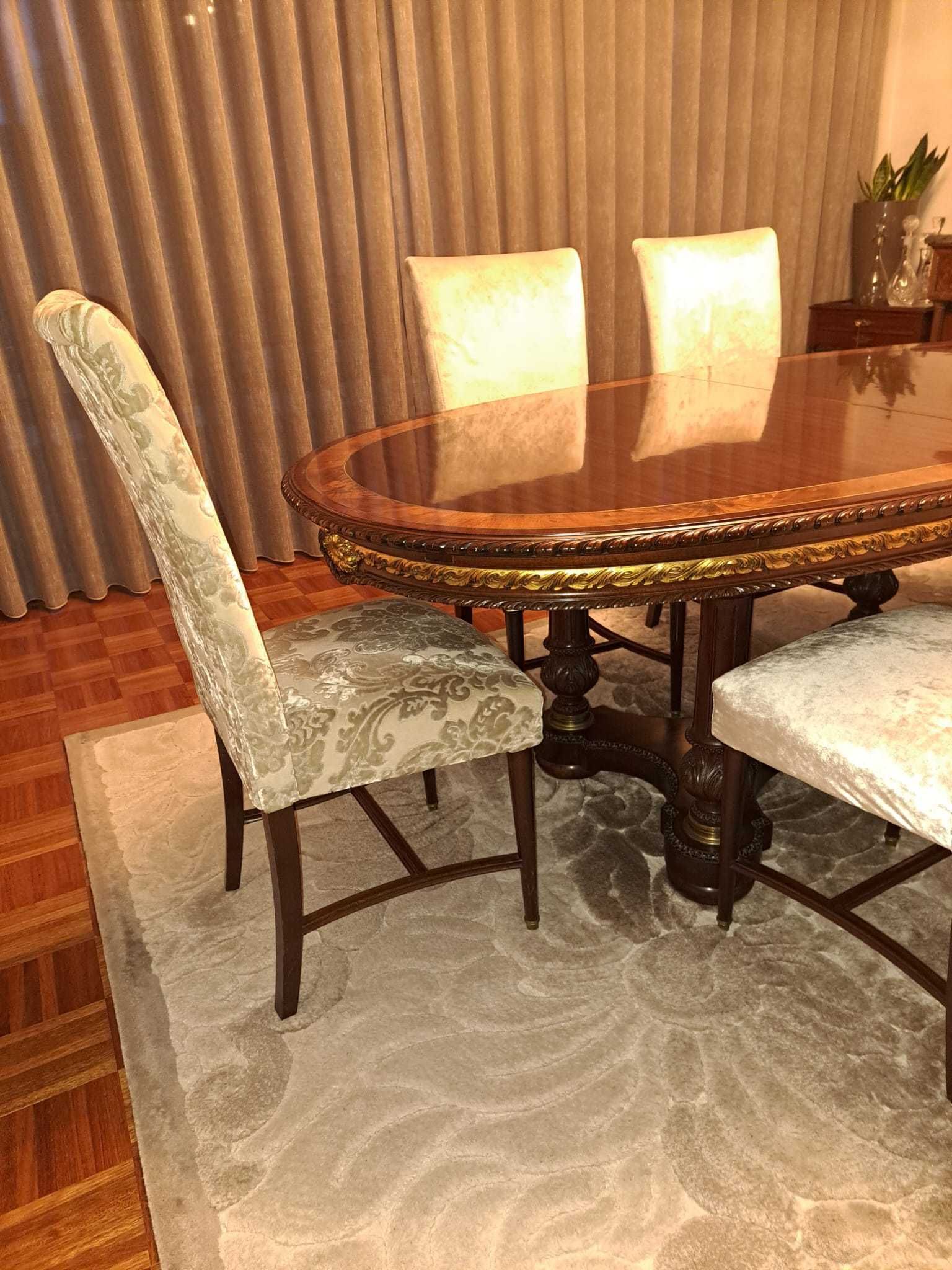 Mesa sala de jantar extensível + 6 cadeiras