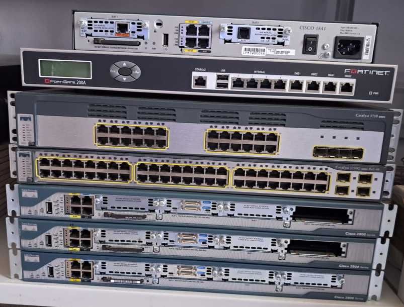 Routers, Switch Cisco e Fortinet