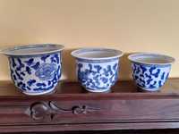 3 vasos pequenos de porcelana chinesa