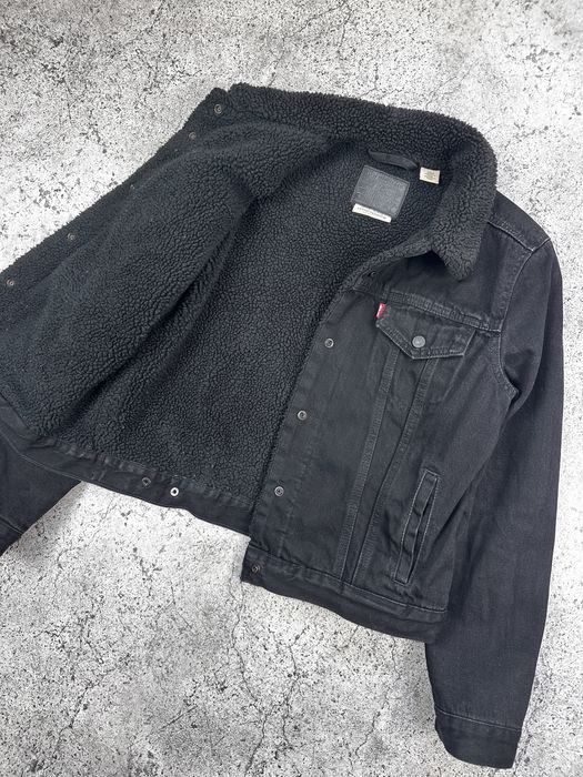 Жіноча джинсова куртка/шерпа на хутрі «Levi's Premium»