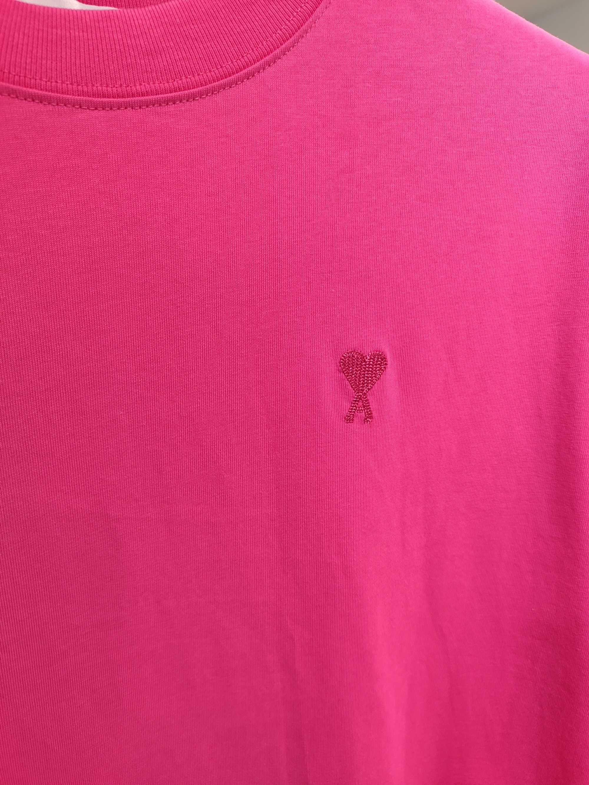 Футболка AMI Paris T-Shirt Tonal Small Ads Pink