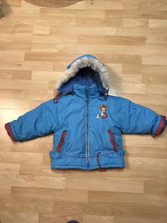 Теплюща зимова термо куртка з зайчиком на ріст 104-110 см на 3-5 років