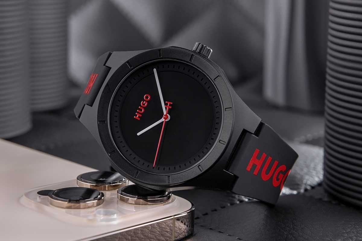 Zegarek Męski Hugo Lit For Him Black + BOX