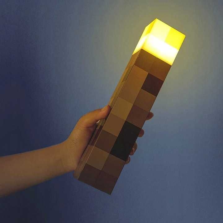 LAMPKA NOCNA w stylu MINECRAFT ścienna ręczna pochodnia