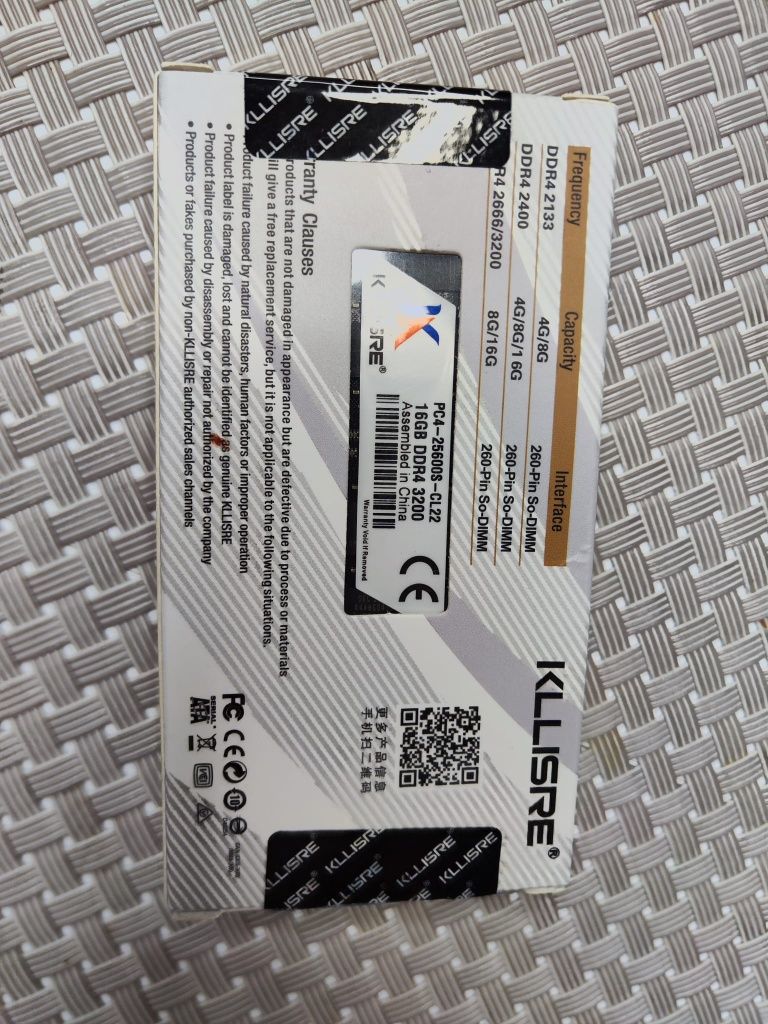 Pamięć RAM do laptopa Kllisre DDR4 16 GB 2666 MHz 3200 MHz