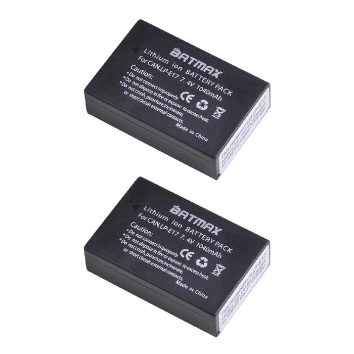2 Baterias + carreg LP E17 p/ Canon -EOS 200D,77D,800D,RP,750D,M3,M6