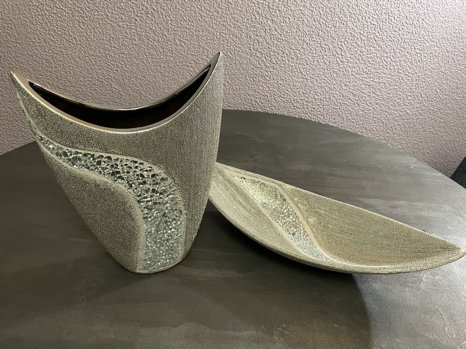 wazon w stylu glamour w kolorze srebrnym 29 cm