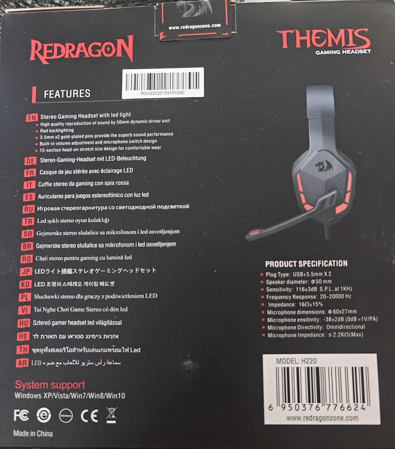Słuchawki gamingowe REDRAGON themis