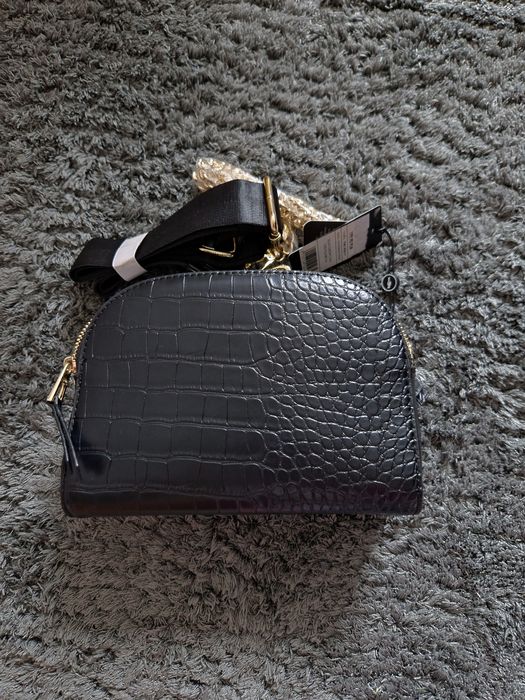 CZARNA damska/ młodzieżowa torebka OCHNIK CROCO