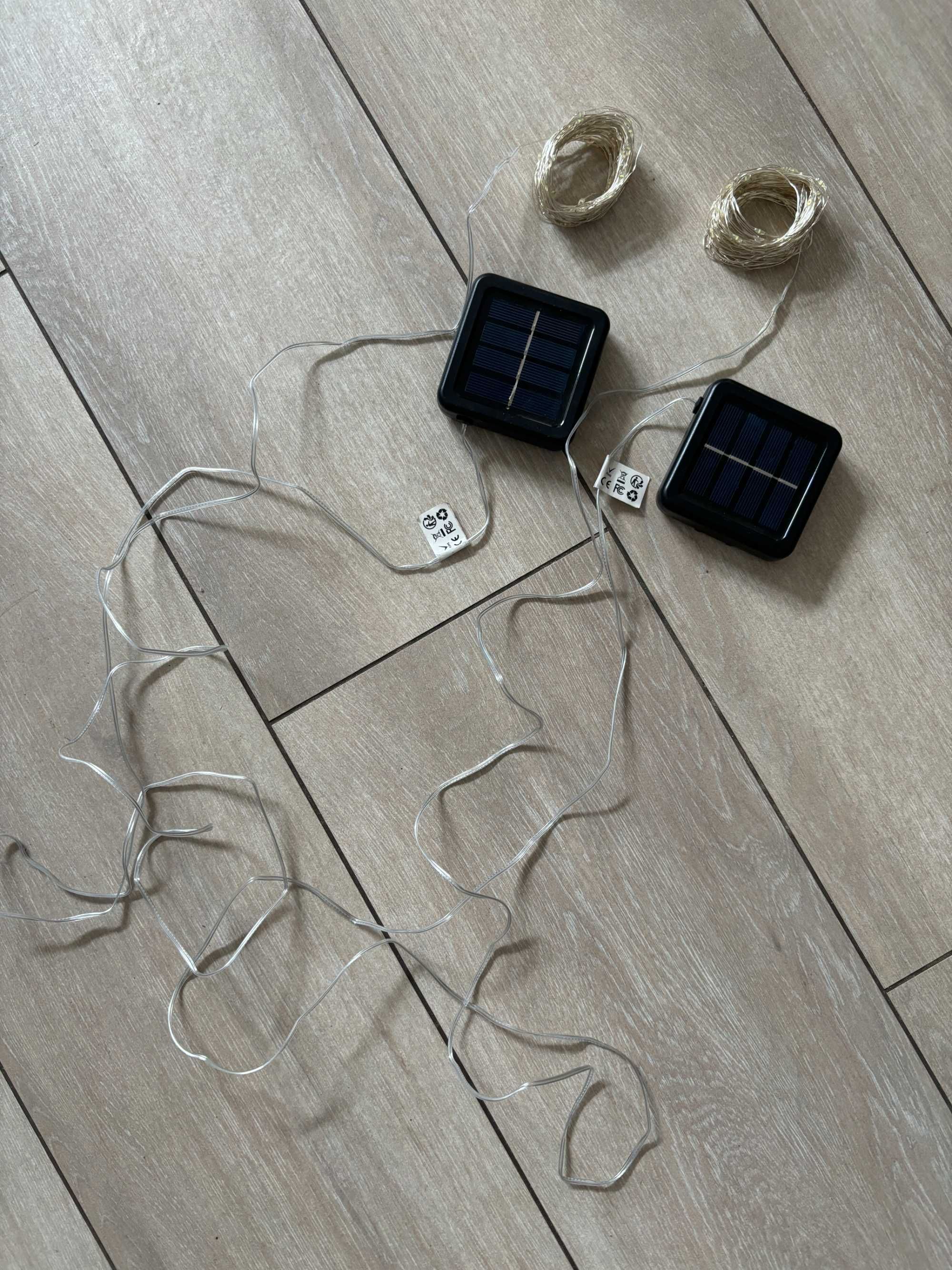 Zestaw 2 sztuki światełka ogrodowe łańcuch lampki solar diody LED