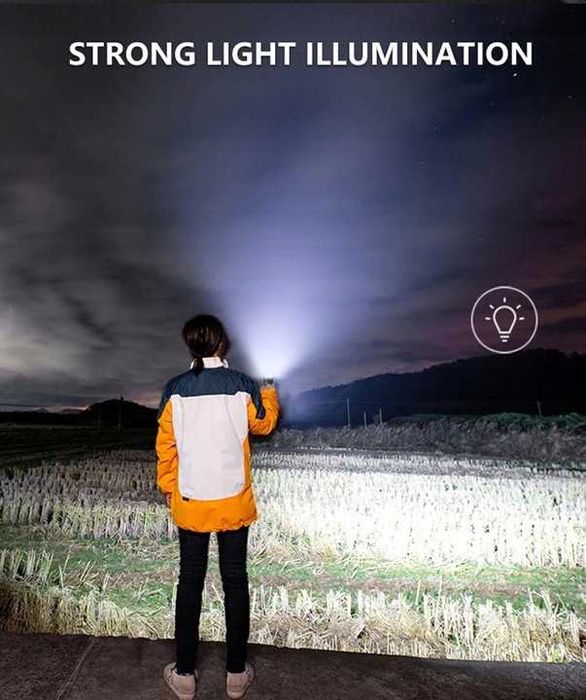 Latarka taktyczna wojskowa bardzo mocna led zoom usb