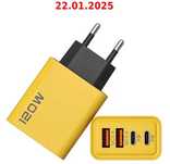 Ładowarka do telefonu Samsung, Huawei, Motorola - 120W, 4xUSB