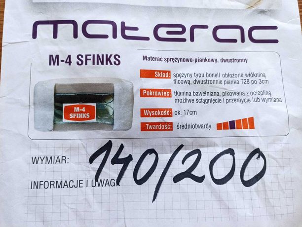 Materac 140/200 M-4 SFINKS