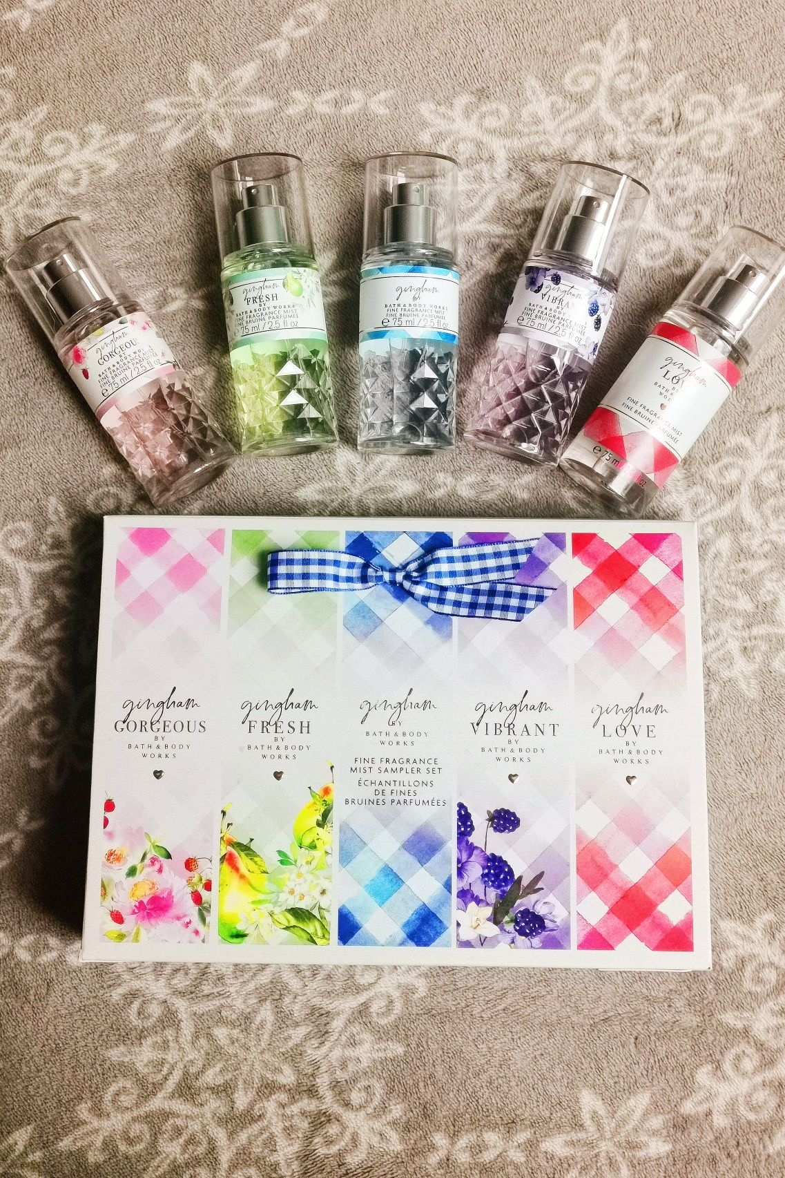 Nowy zestaw 5 mgiełek zapachowych 5x75ml Bath & Body Works Gingham