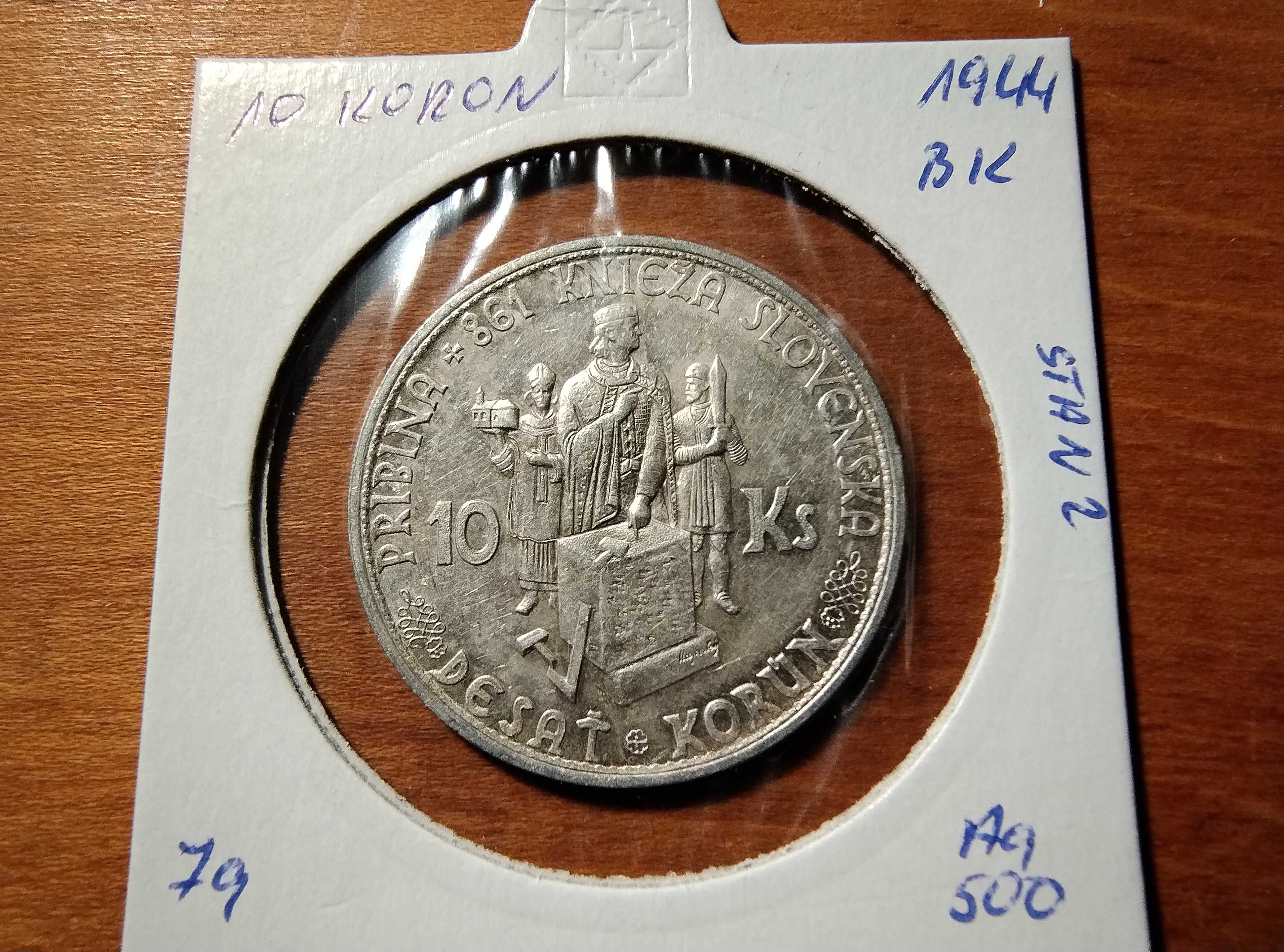 10 koron 1944 srebro moneta