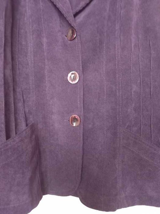 Ciemnofioletowy żakiet, marynarka z materiału ala sztruks