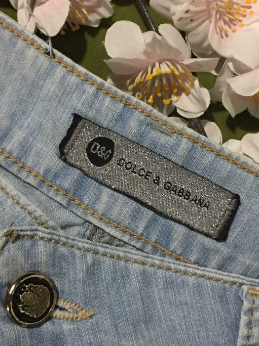 Джинсы D&G голубые, рваные Dolce&Gabbana потертые W:24 L:34