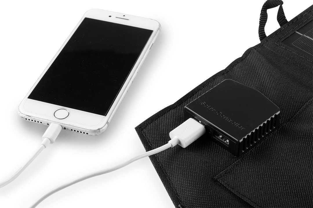 Солнечная батарея 15W+2USB 5V/3A панель USB  водозащита QC