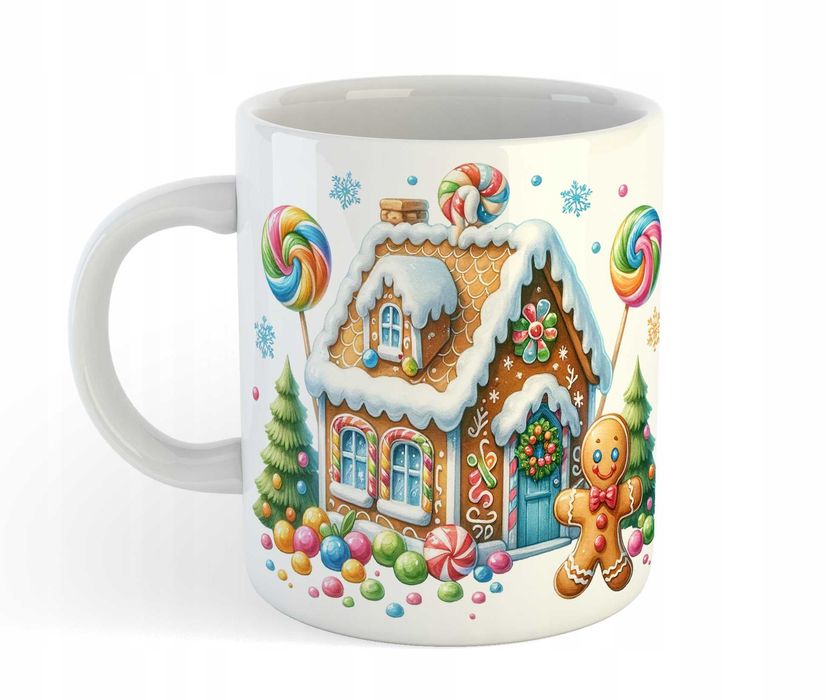 Kubek Świąteczny z Motywem Domku z Piernika Boże Narodzenie święta