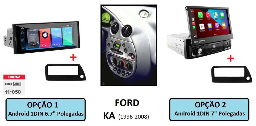 (NOVO) Rádio 1DIN Ford KA • (1996 a 2016) • Android GPS (2DIN)