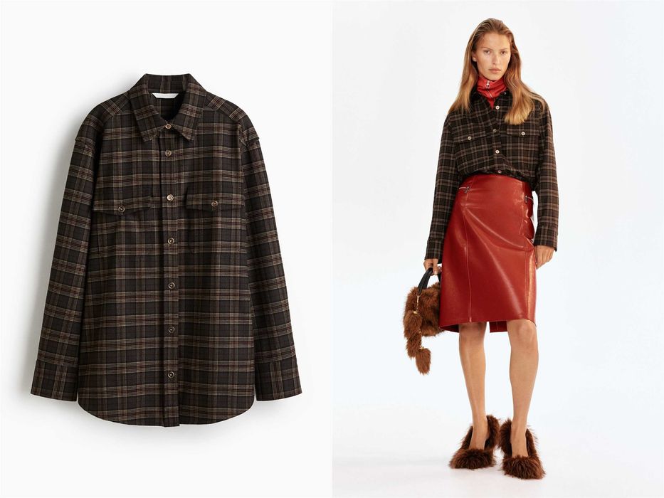 koszula oversize L nowa kolek brązowa krata flanelowa wiskoza PROMOCJA