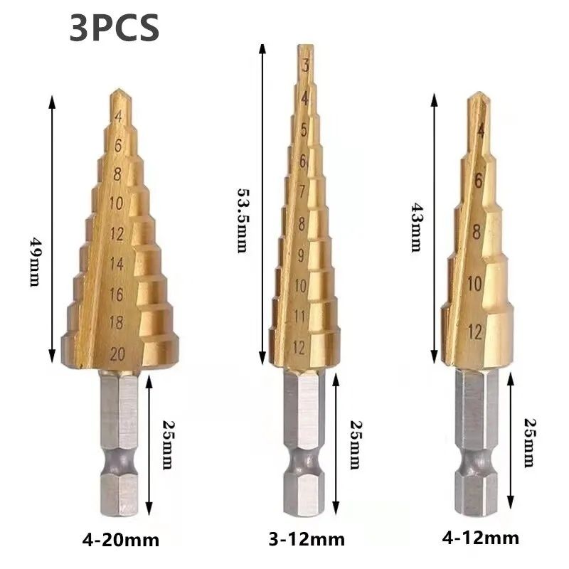 Conjunto de 3 brocas de titânio