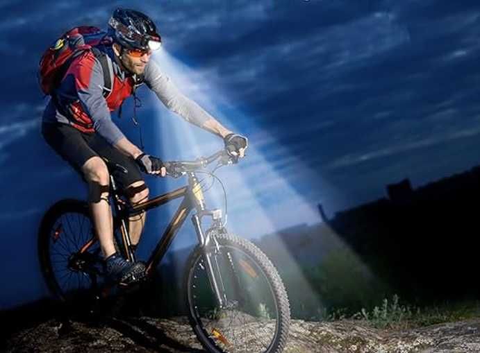 Mocna latarka czołowa led czołówka na głowę czujnik ruchu usb