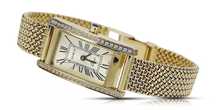 Złoty zegarek damski 14k z BRYLANTAMI Geneve lwd104ydg&lbw003y Poznań