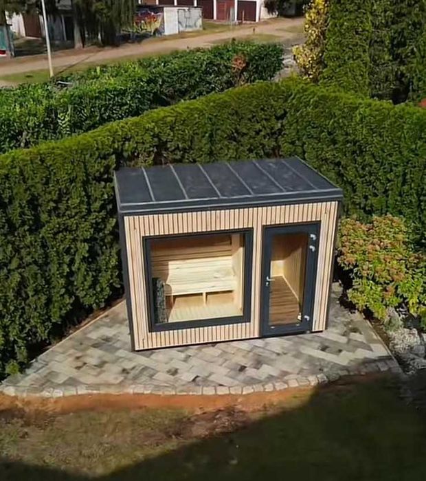 SAUNA ogrodowa Całoroczna 2,4 x 3,5m PREMIUM zewnętrzna WIFI LED