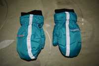 Rękawiczki rękawice zimowe narciarskie narty niebieskie turkuso 98 104